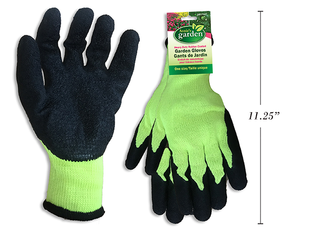 Men's Heavy Duty Rubber Coated Polyester Gardening Gloves-0