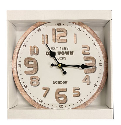 HomeAide MDF Brown Wall Clock ~ 9.5" Round-0