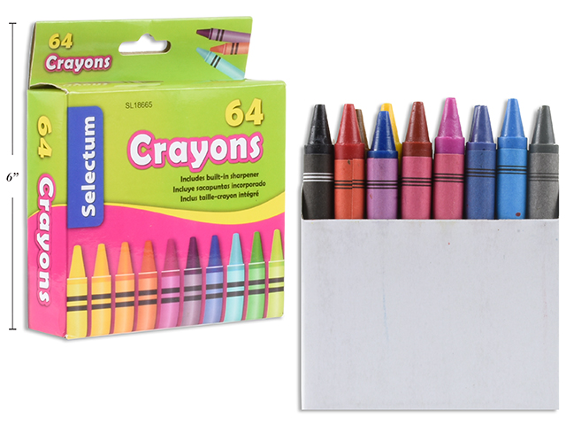 Selectum Crayons with Built-In Sharpener ~ 64 per pack-0