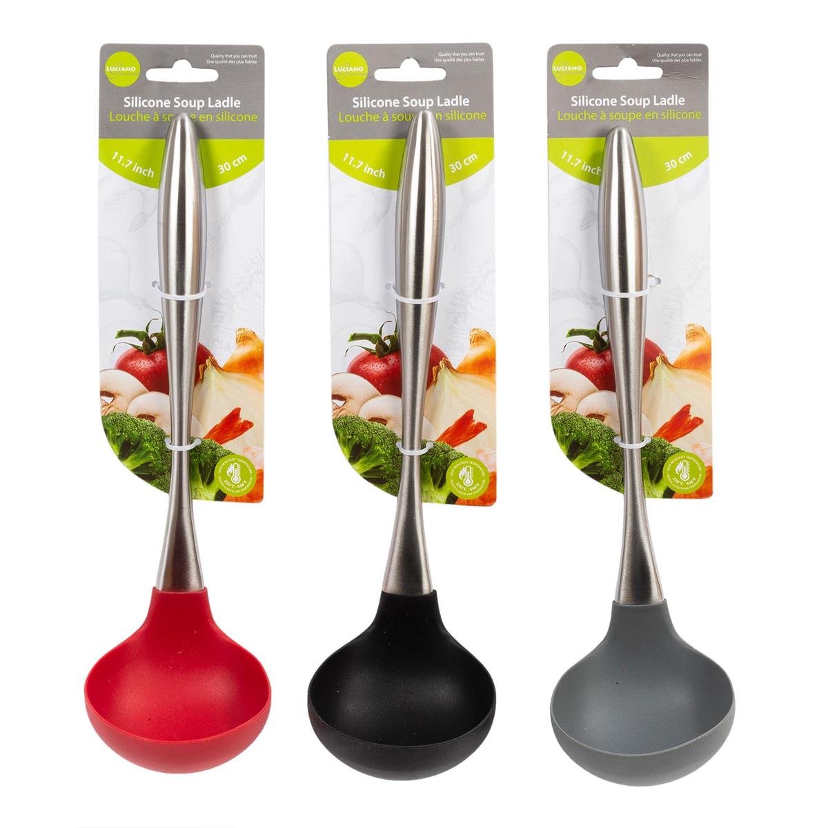 Luciano Stainless Steel Silicone Soup Ladle-0