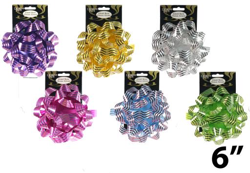 Star Bow with Metallic Wave - 6" -0