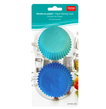 Kitchen Smart Paper Baking Cups, Blue - Large ~ 50 per pack-0