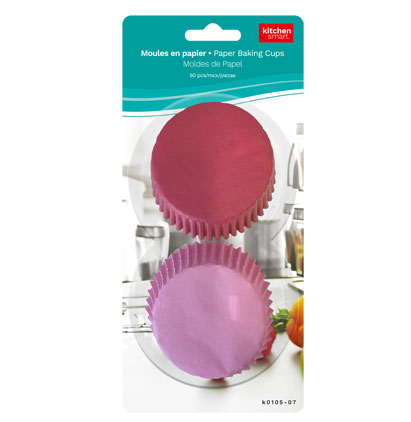 Kitchen Smart Paper Baking Cups, Pink - Large ~ 50 per pack-0