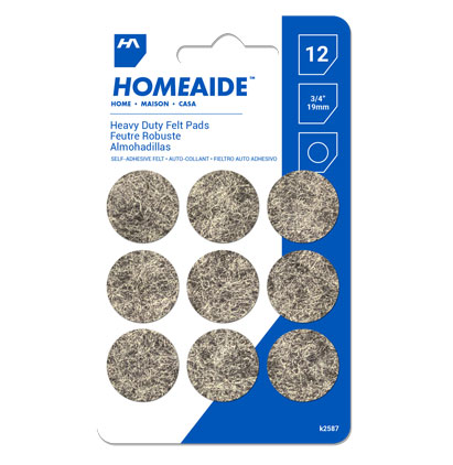 HomeAide Heavy Duty Felt Pads - 3/4" / 19mm ~ 12 per pack-0