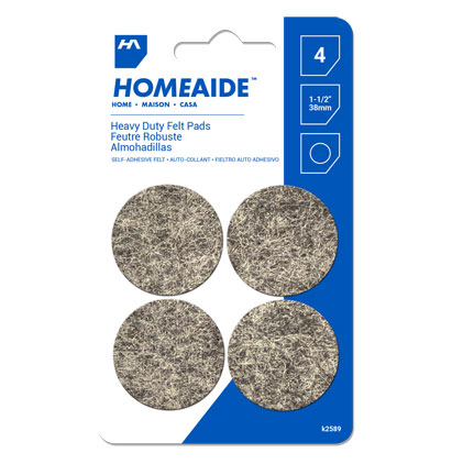 HomeAide Heavy Duty Felt Pads - 1-1/2" / 38mm ~ 4 per pack-0