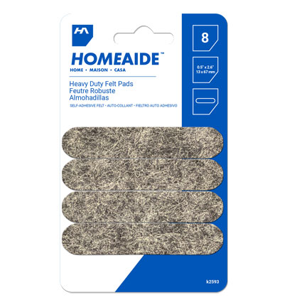 HomeAide Heavy Duty Felt Pads - 6" x 2.6" / 13mm x 67mm ~ 8 per pack-0