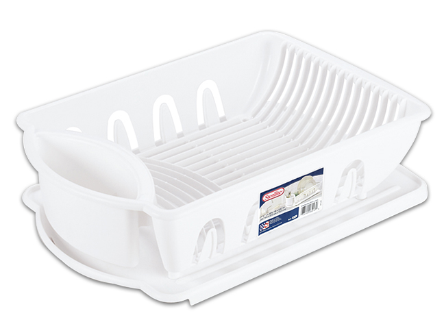Sterilite Dish Drying Rack, Large - White ~ 2 piece set-0