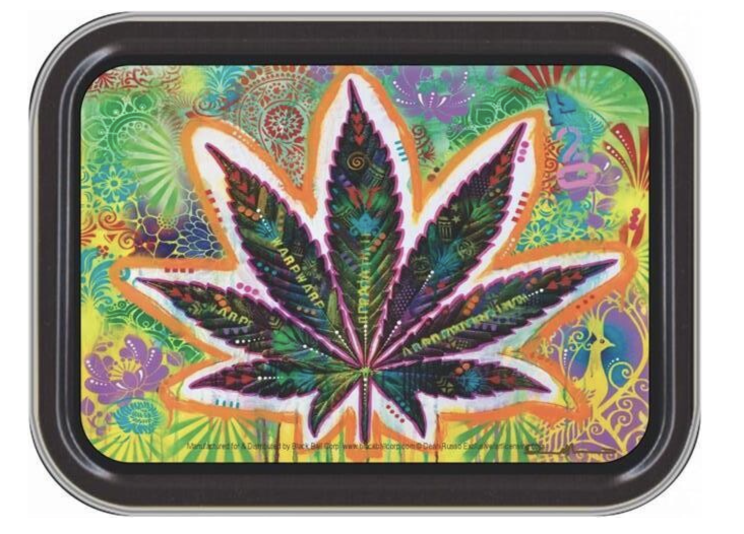 Metal Stash Tins - 4.5" x 3.5" ~ Psychadelic Leaf-0