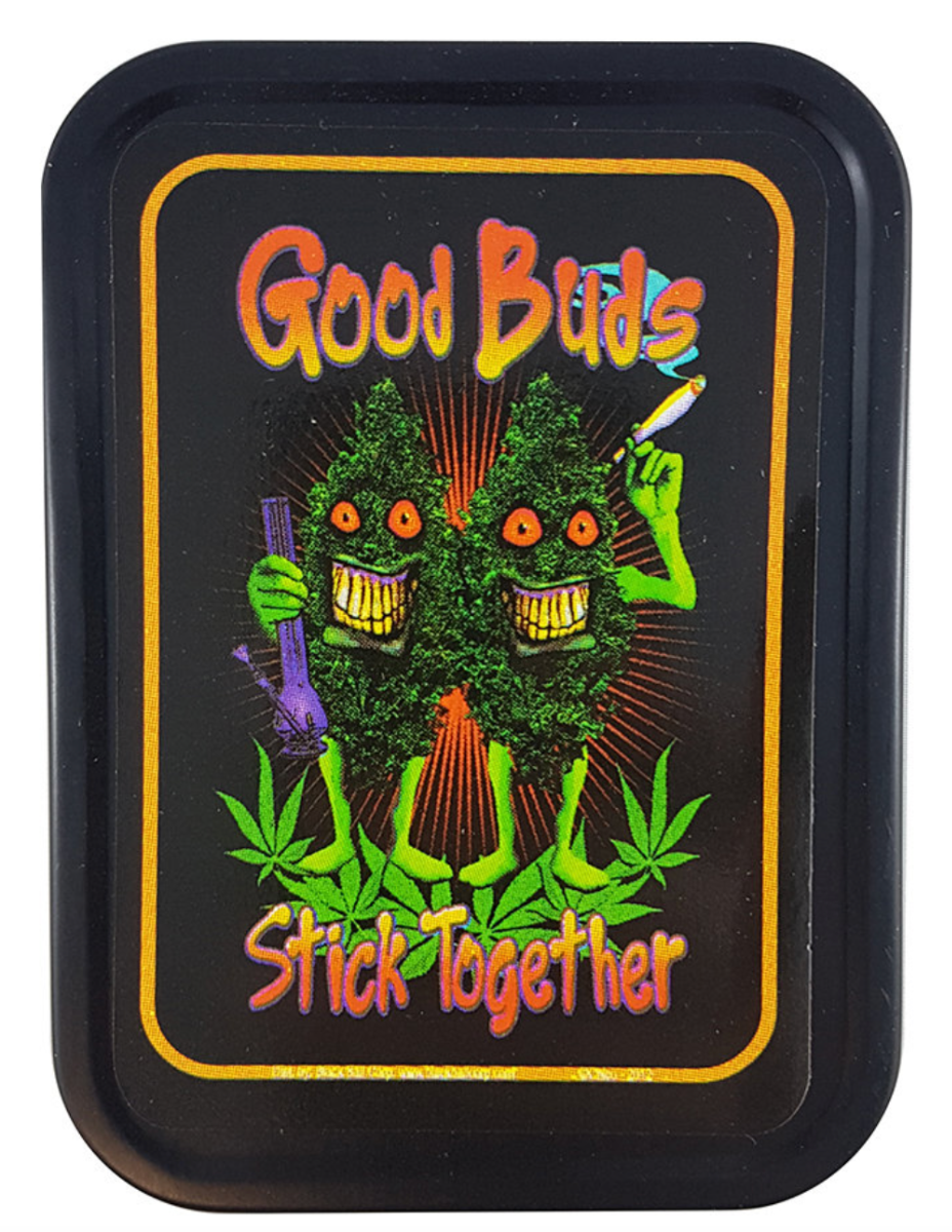 Metal Stash Tins - 4.5" x 3.5" ~ Good Buds Stick Together-0