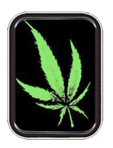 Metal Stash Tins - 4.5" x 3.5" ~ Weed Leaf-0