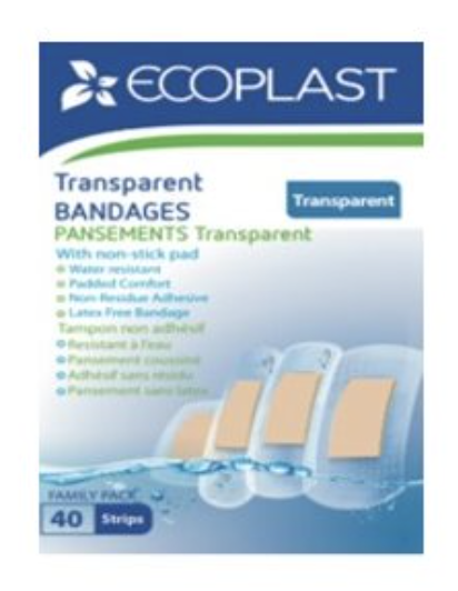 Ecoplast Transparent Strip Bandages ~ 40 per pack-0