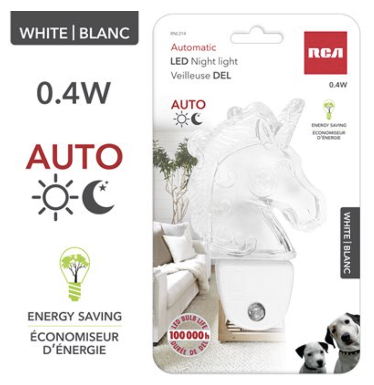 RCA White Automatic LED Nightlight ~ 4 assorted-0
