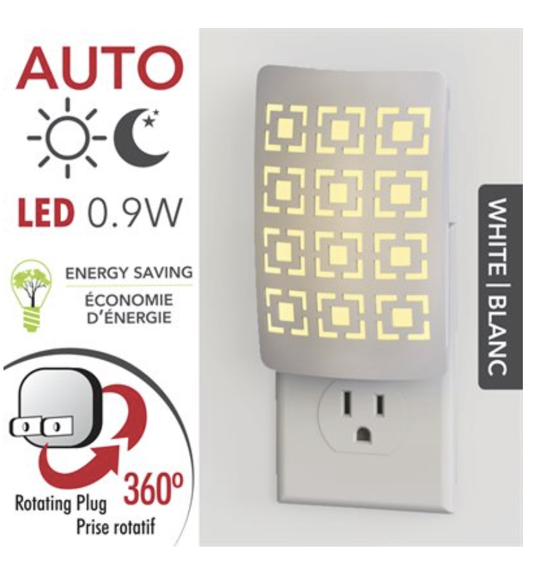 RCA Decorative LED Automatic Nightlight with Rotating Plug-0