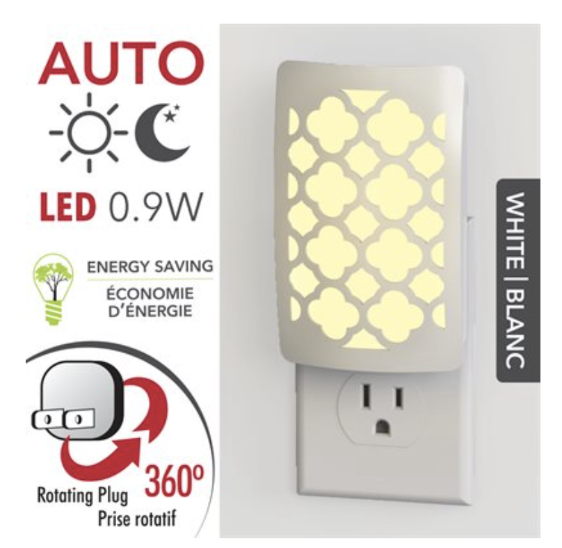 RCA Decorative LED Automatic Nightlight with Rotating Plug-0
