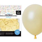12″ Pearlized Round Latex Balloons – White ~ 15 per pack